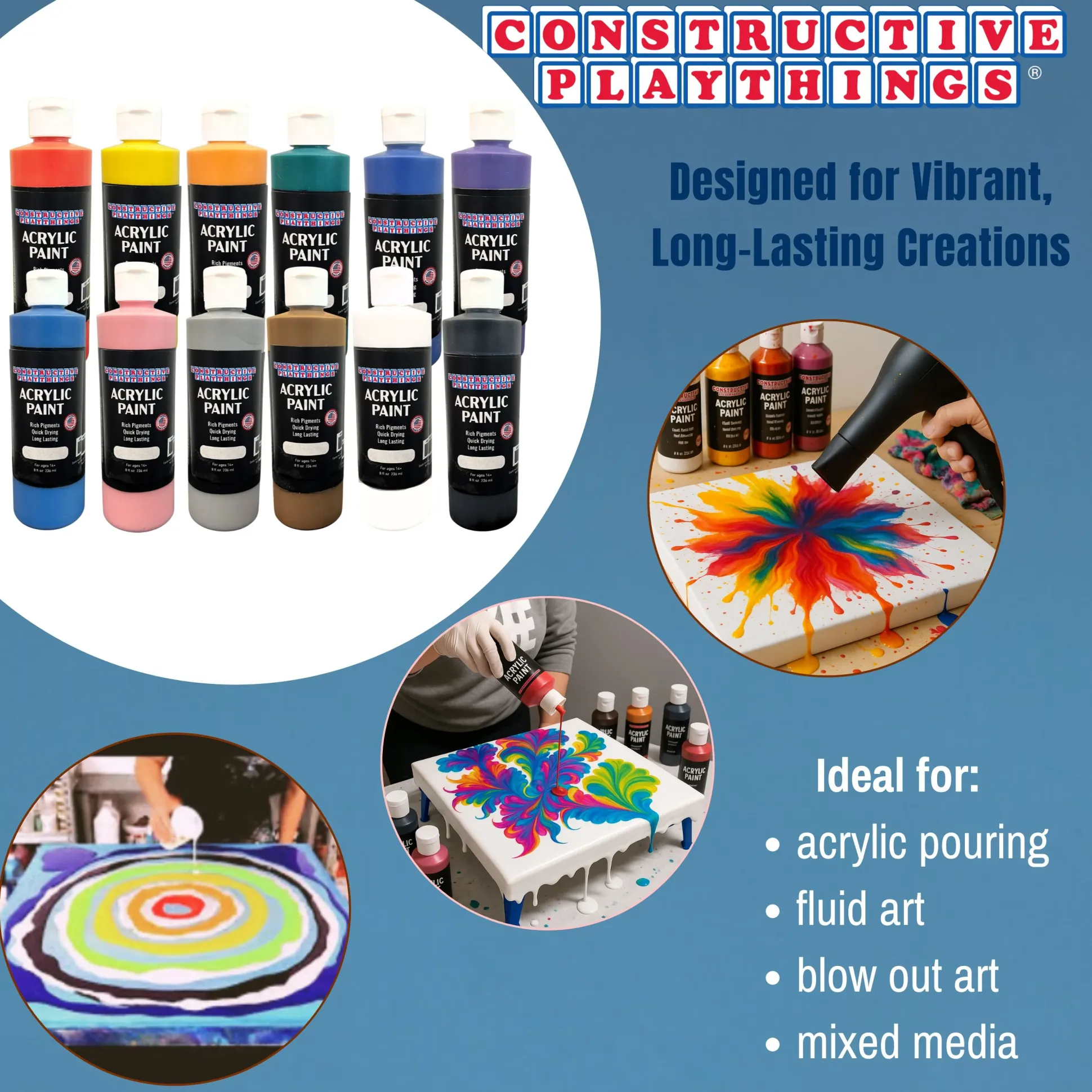 Acrylic Paint Set – 12 Vibrant Colors