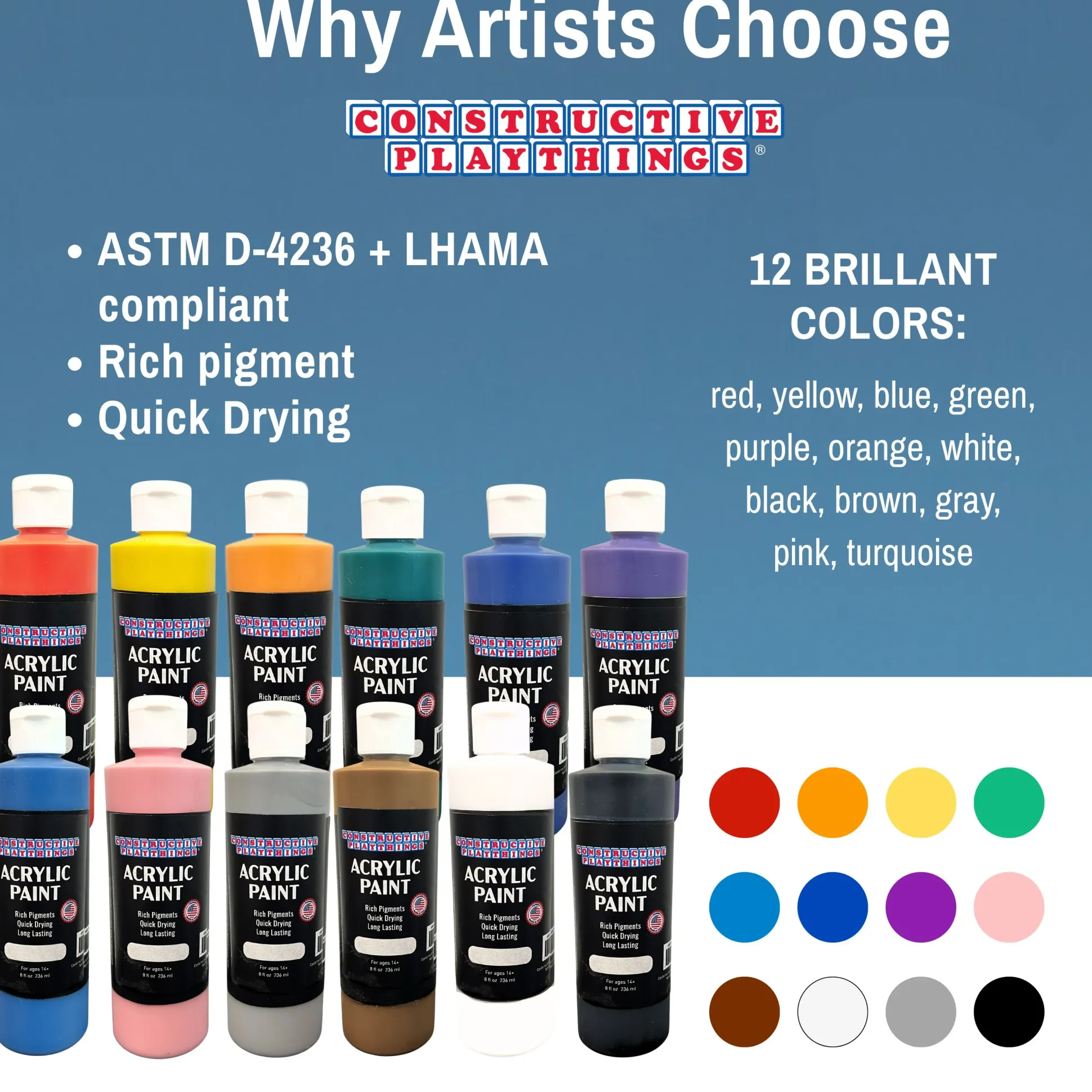 Acrylic Paint Set – 12 Vibrant Colors