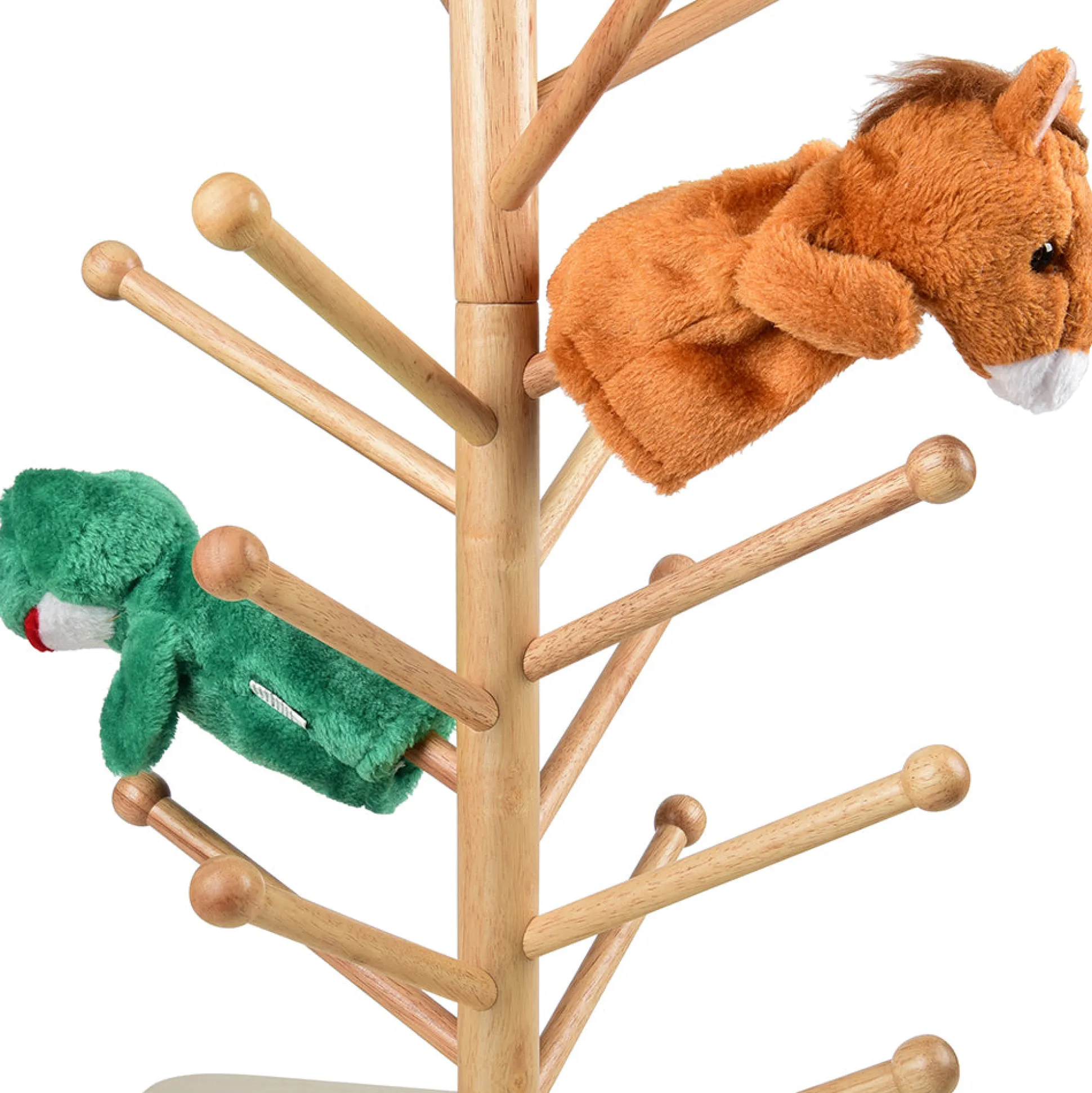 Adjustable Wooden Puppet Tree Display Stand | Holds Up to 26 Puppets