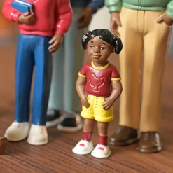 African American Pretend Play Vinyl Family Figurines | 8 Piece Set