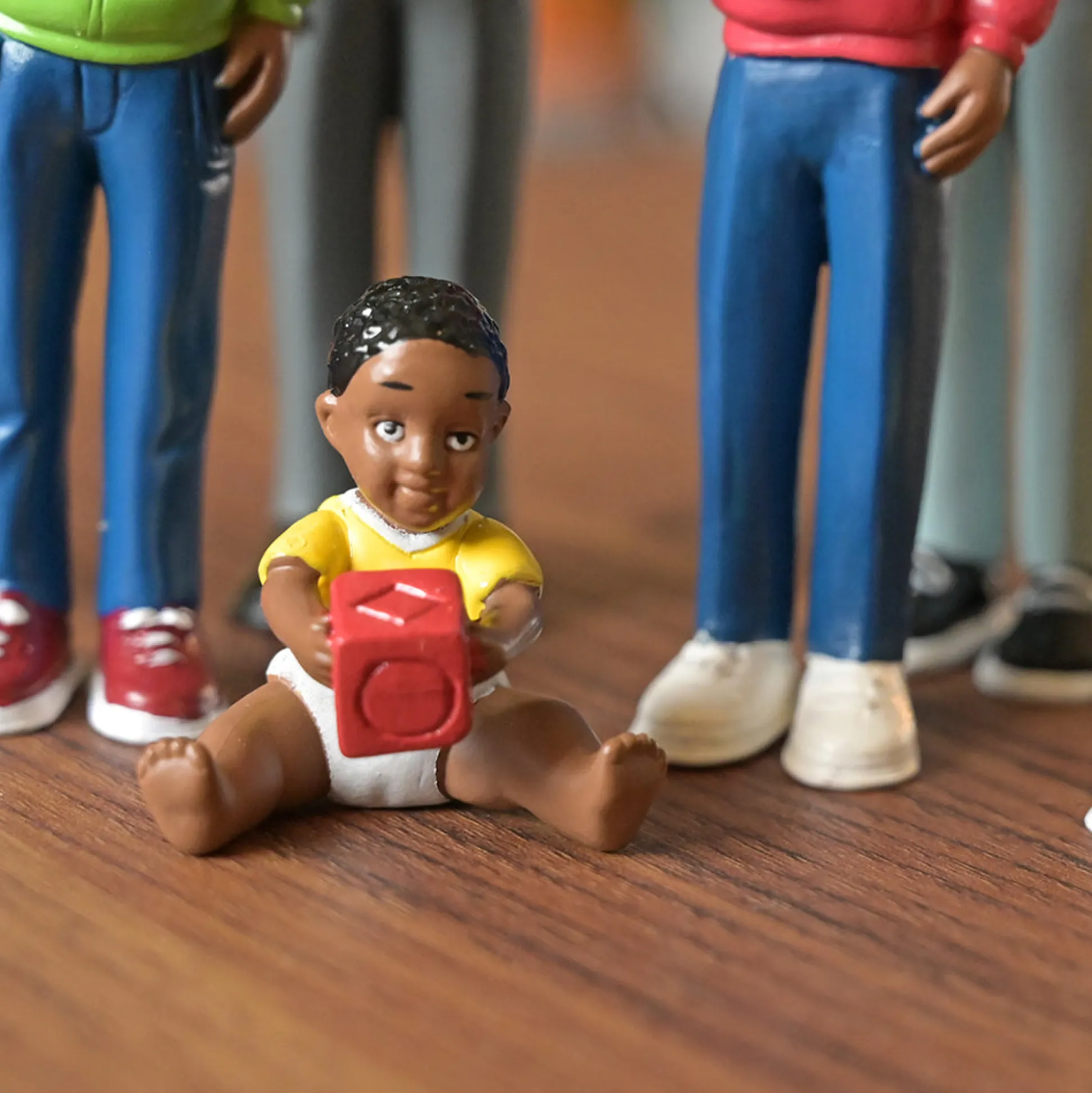 African American Pretend Play Vinyl Family Figurines | 8 Piece Set