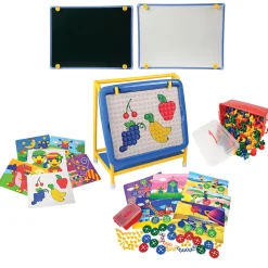 All-In-One STEM Learning Board Set | 224 Pegs, 70-Piece Gear & Activity Kit with Magnetic Write & Wipe Board