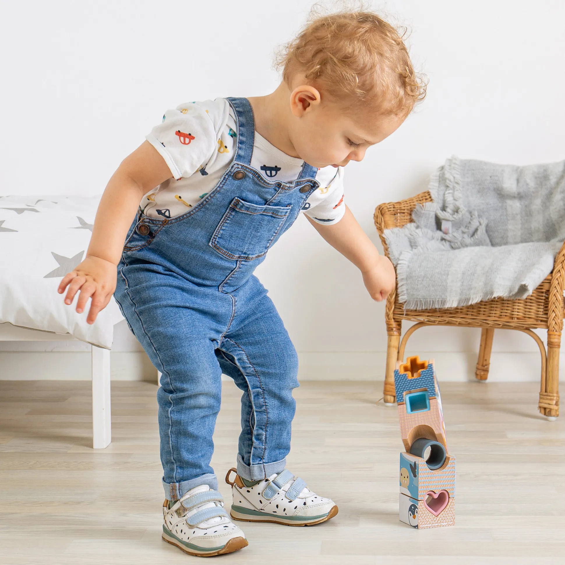 Arctic Tower Puzzle | 9 Piece Silicone & Wooden Shape Sorter Stacking Toy with Arctic Animal Designs