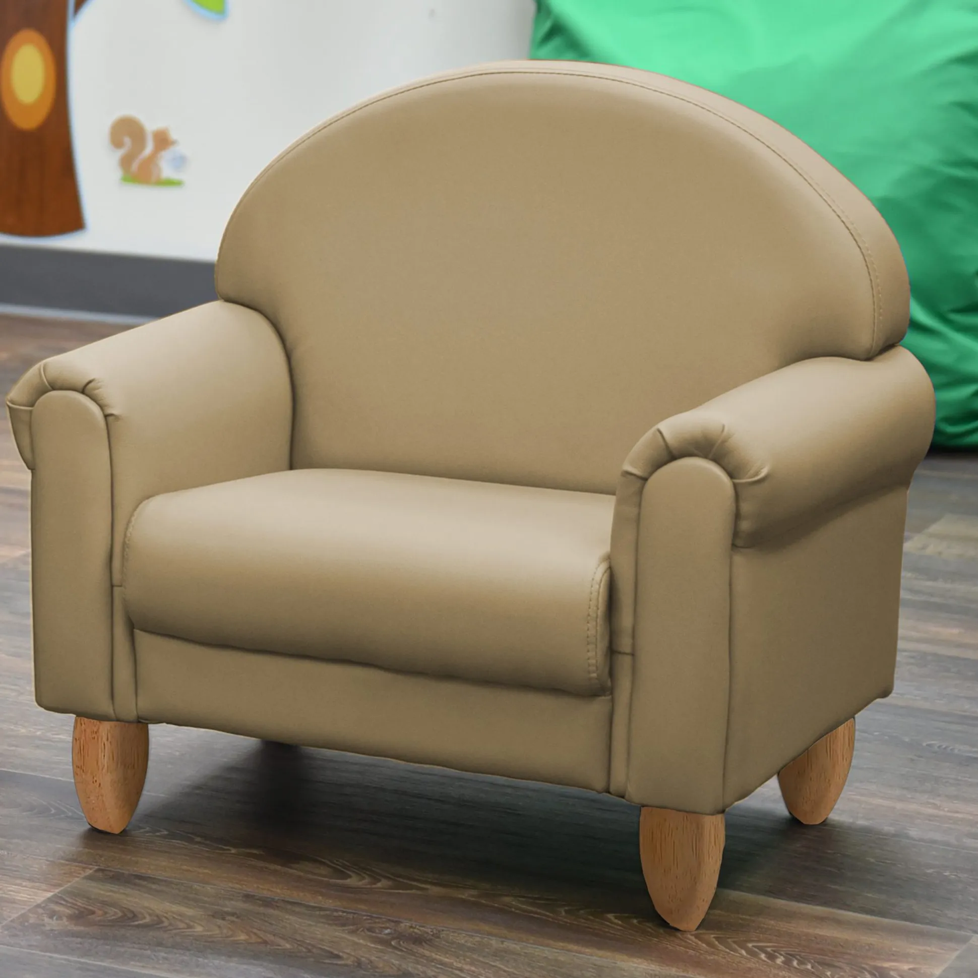 As We Grow™ Kids Chair | Adjustable Vegan-Leather Seating with Natural Wood Legs