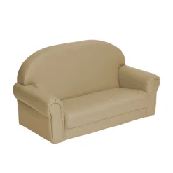 As We Grow™ Kids Sofa | Adjustable Vegan-Leather Seating with Natural Wood Legs