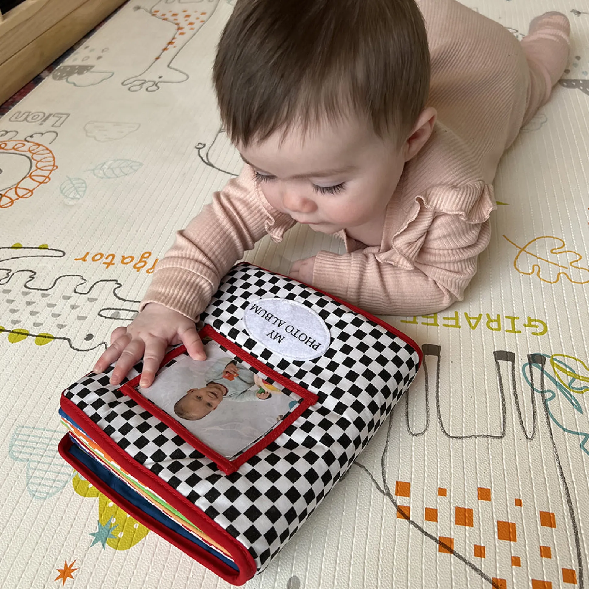 Baby's First Photo Album | Interactive Family & Friends Recognition Book with Mirror