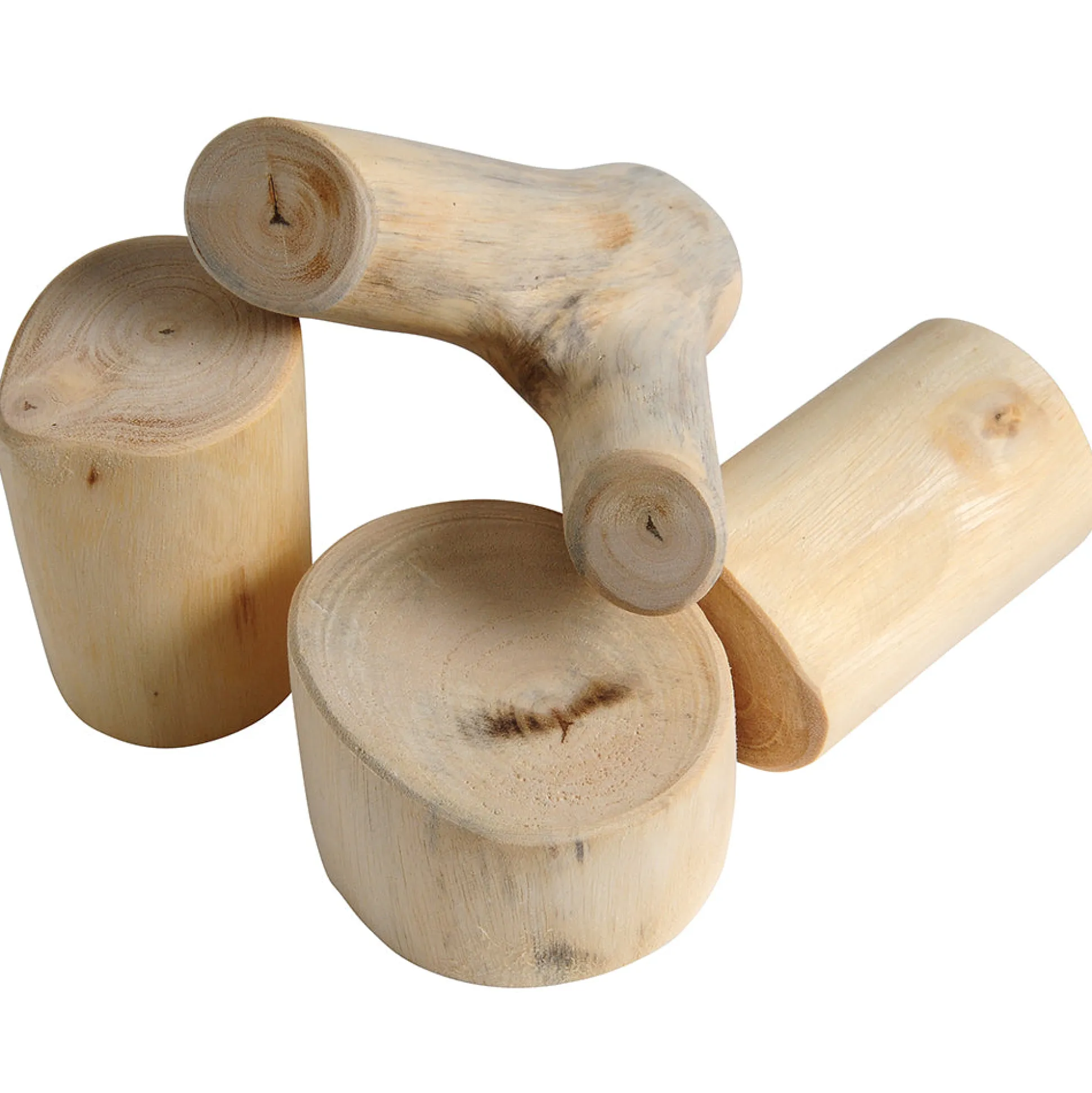 Baby Tree Blocks | 12-Piece Eco-Friendly Wooden Building Set with Natural Barkless Finish