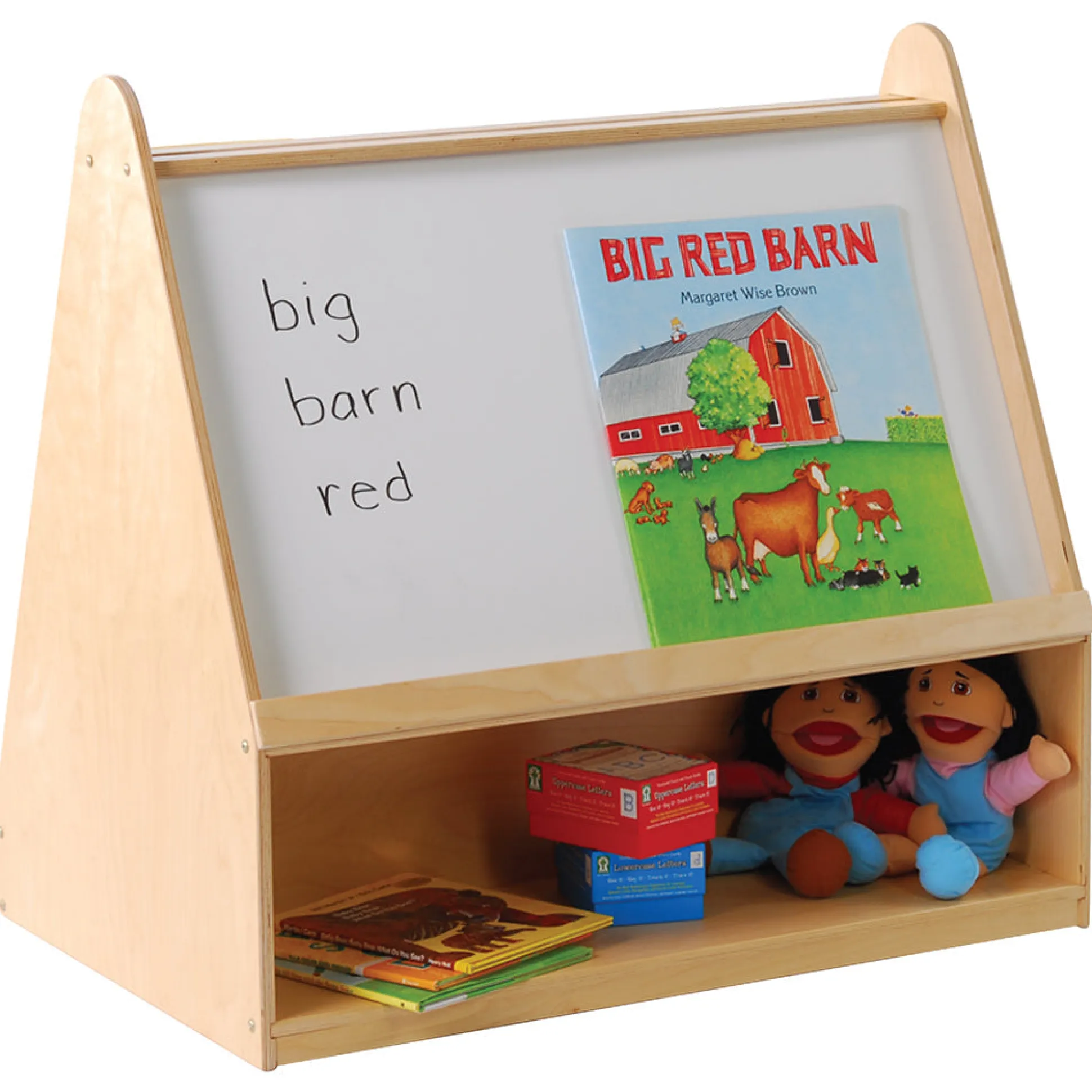 Baltic Birch 4-in-1 Reading & Learning Center | Book Storage and Write & Wipe Board