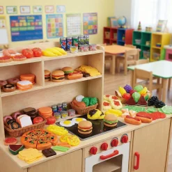 Bargain-Buffet Mini Foods | 130-Piece Realistic Play Food Set