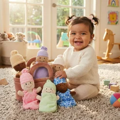 Basket of Babies | Six Soft, Diverse Dolls with Removable Dresses & Take-Along Basket