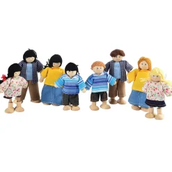 Bendable Multicultural Wooden Doll Families | 16-Piece Diverse Pretend Play People Set