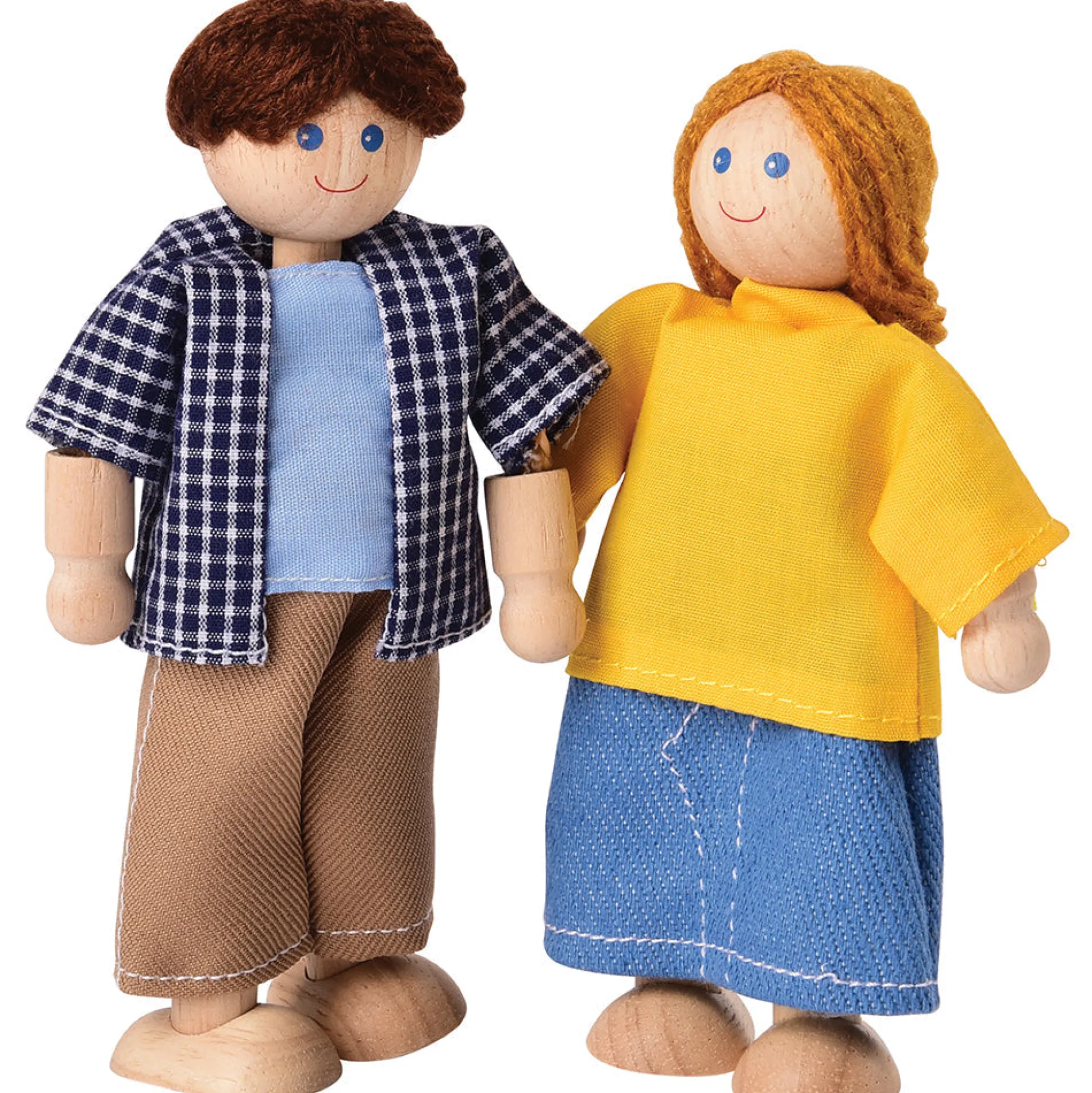 Bendable Wooden Dolls - Caucasian Family | 4 Piece Set