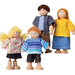 Bendable Wooden Dolls - Caucasian Family | 4 Piece Set