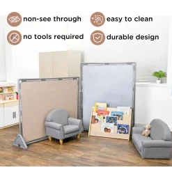 Big Screen PlayPanel® | Fog Blue Free-Standing Classroom Divider with Feet