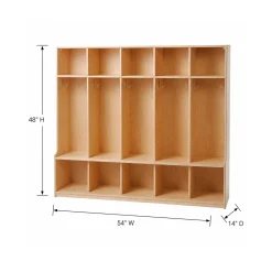 Birch Classroom Locker Unit | Durable 5-Compartment Storage for Early Childhood Organization