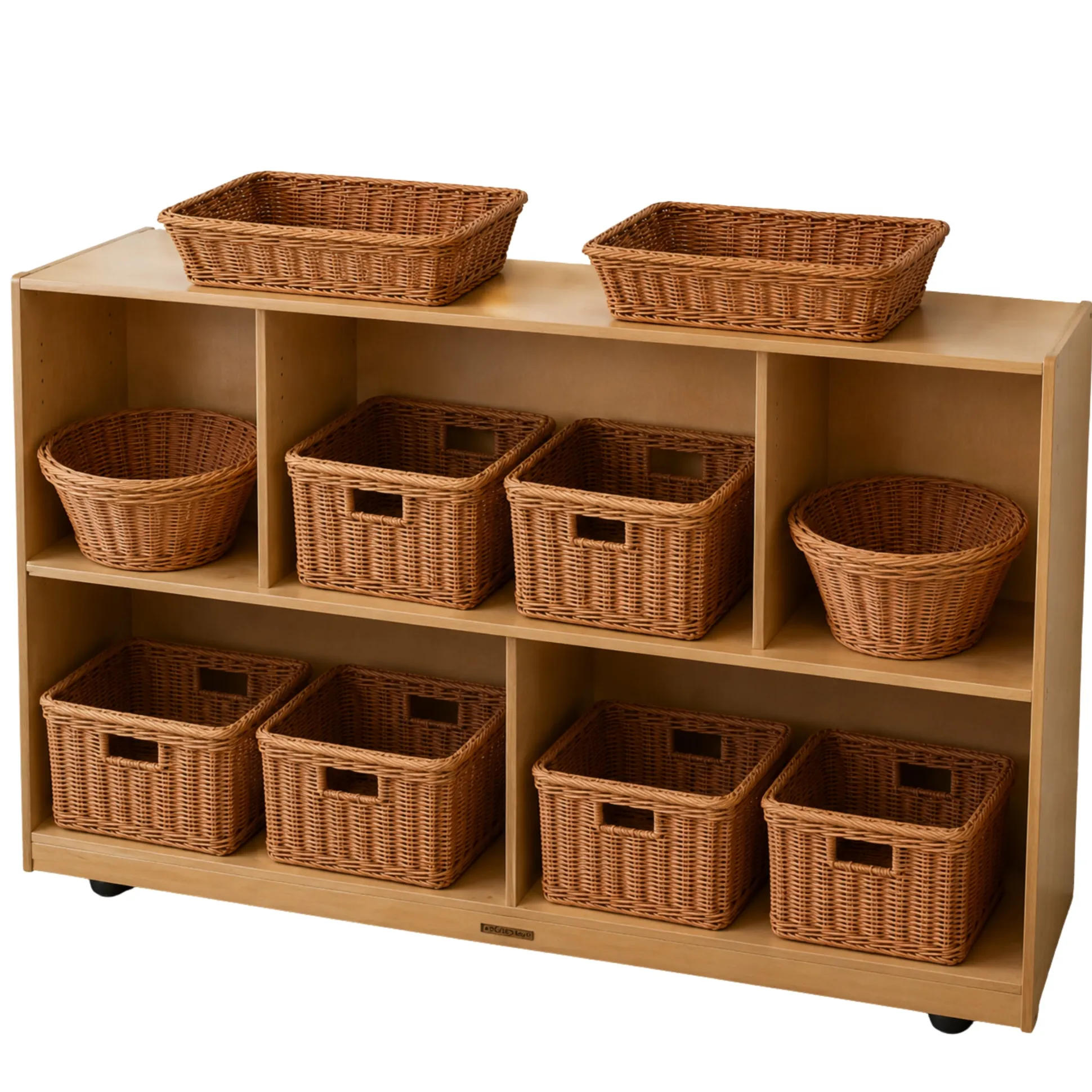 Birch 2-Level Standard Storage with Woven/Wicker Baskets
