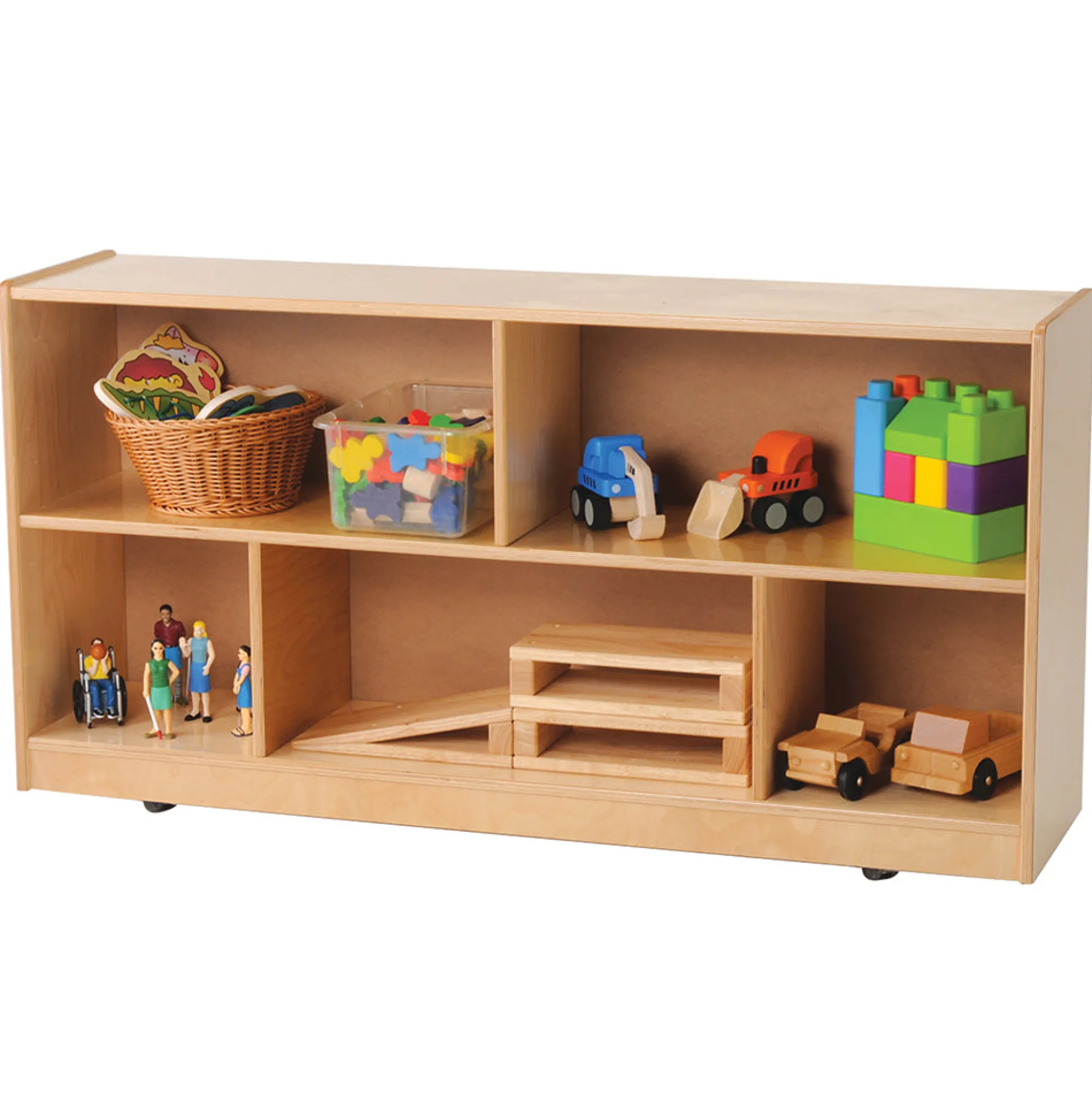 Birch Two-Level Low Storage Unit | Eco-Friendly & Easy Mobility