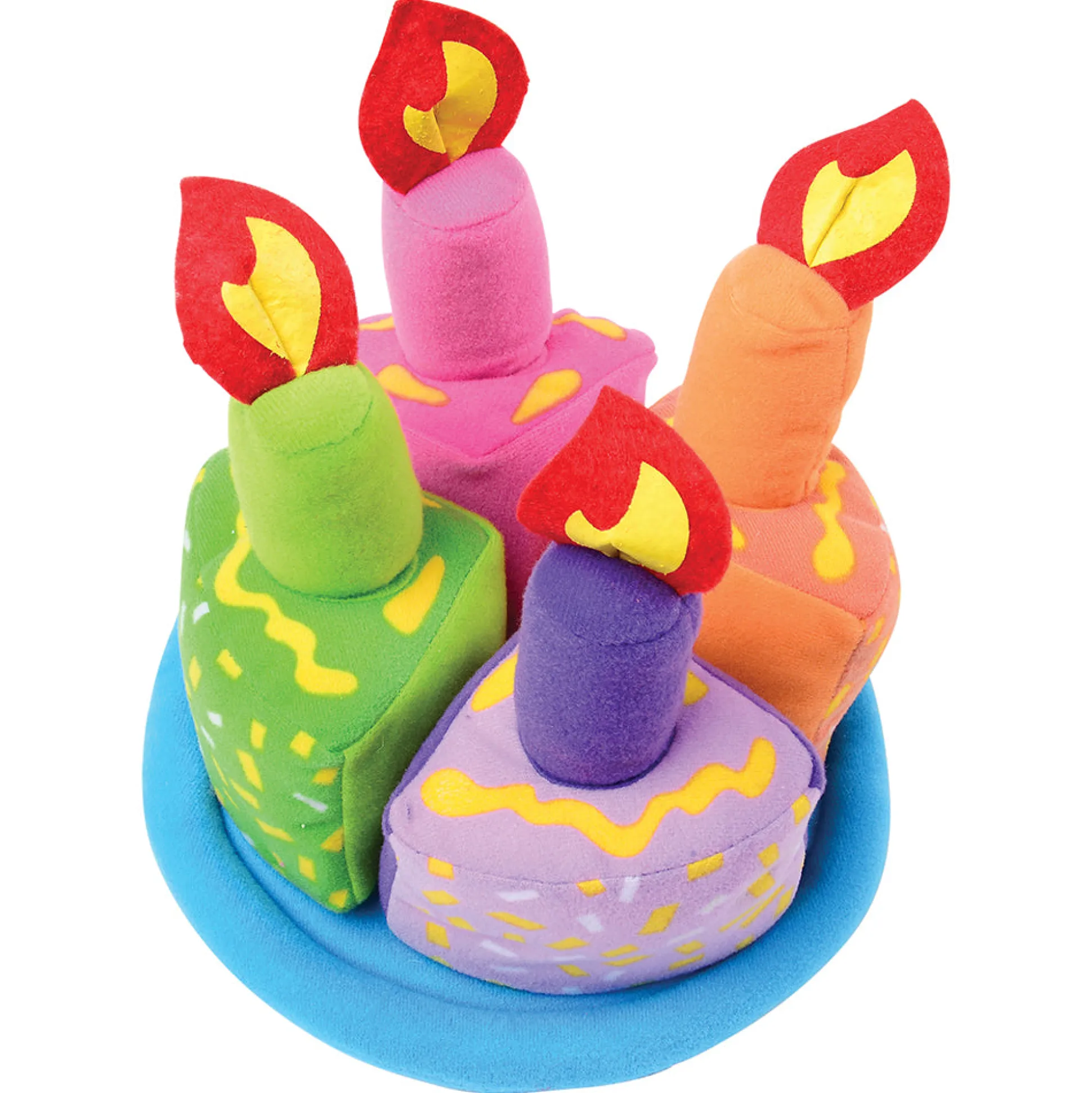 Birthday Cake 9-Piece Play Set | Soft Fabric Cake with Removable Slices, Candle, and Plate