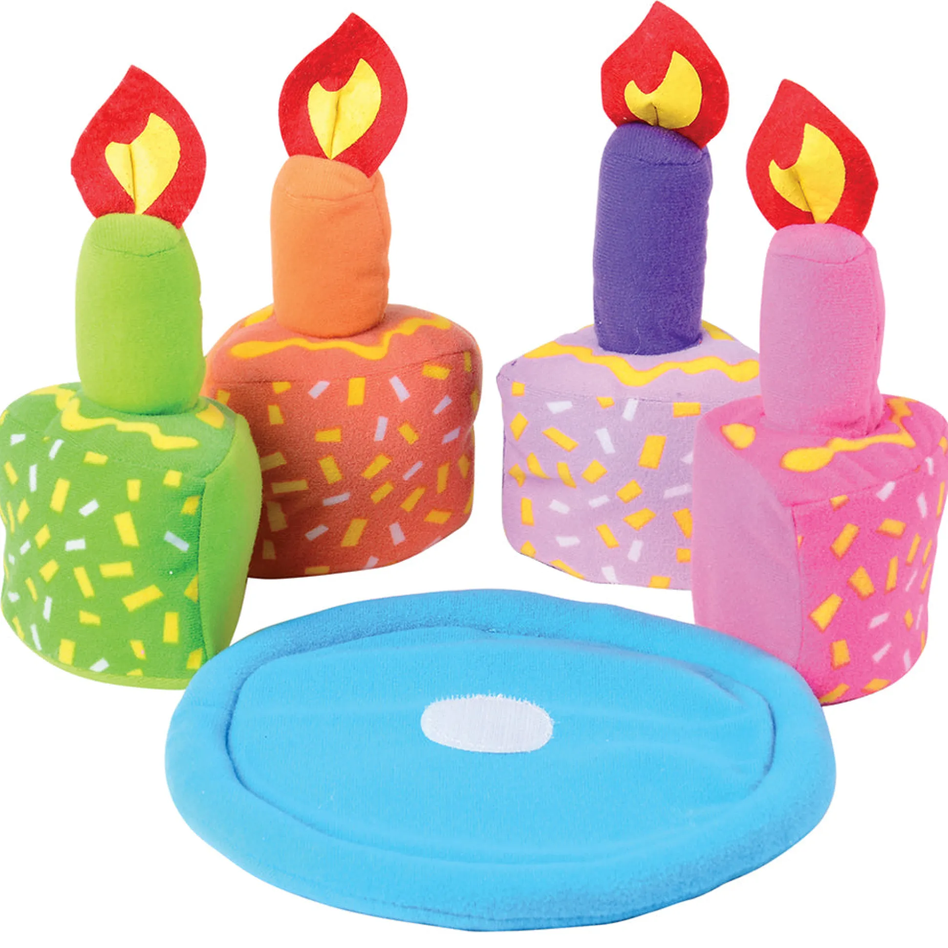 Birthday Cake 9-Piece Play Set | Soft Fabric Cake with Removable Slices, Candle, and Plate