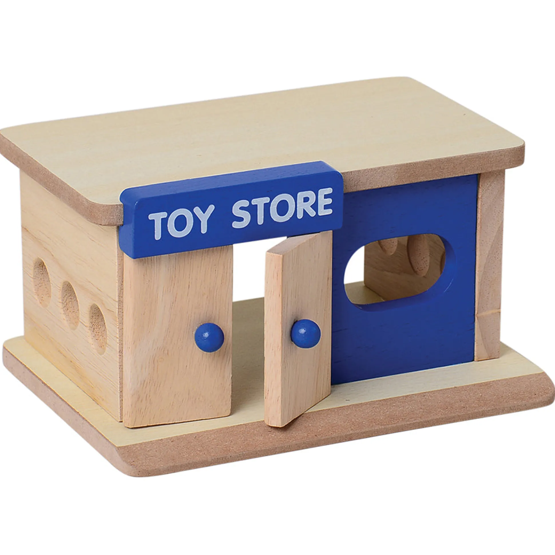 Block Play Community Set with Hospital, Grocery Store, Restaurant & Toy Store