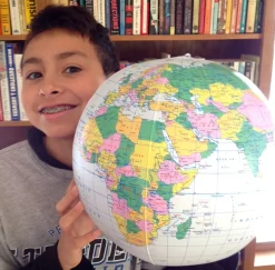 12" Blue Political Inflatable Globe