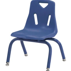 Blue 10" Stacking Chair with Powder-Coated Legs