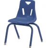 Blue 14" Stacking Chair with Powder-Coated Legs