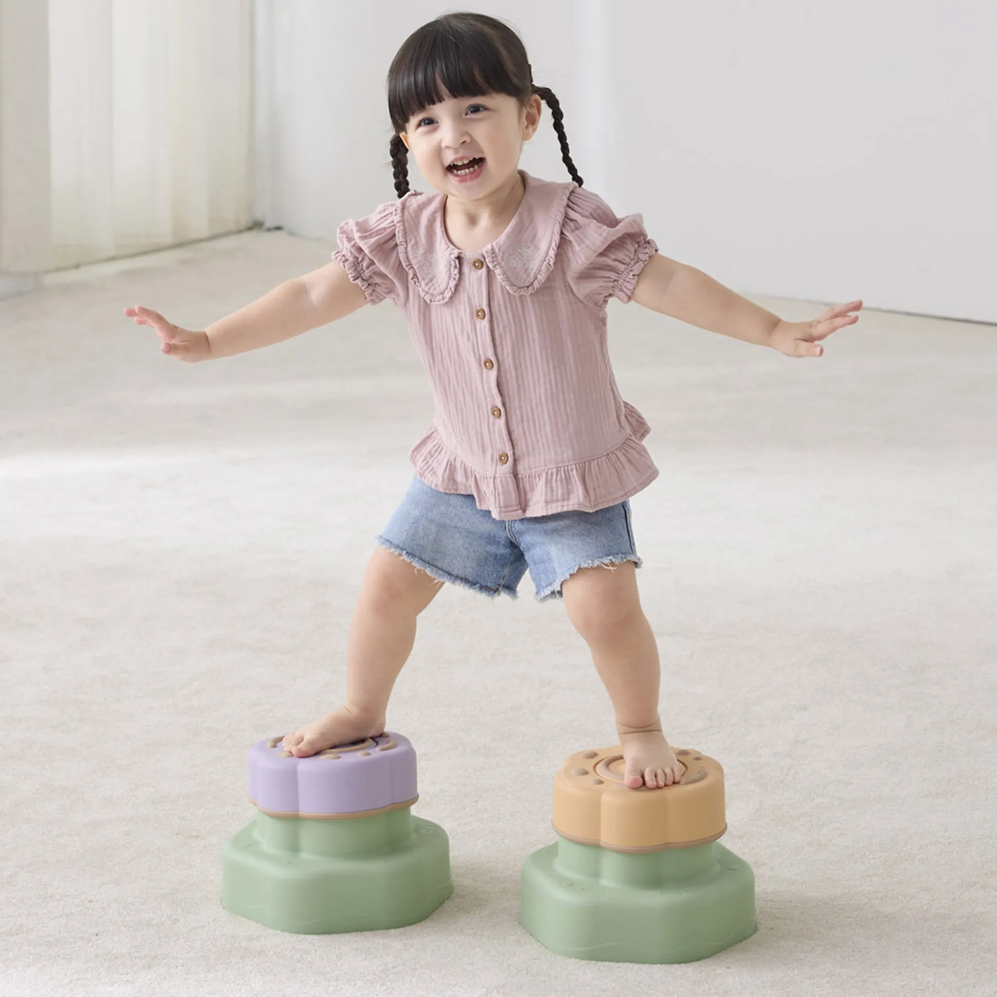Bouncing Flowers Sensory Balance Steppers | Interactive Stepping Stones with Dual Bounce Levels