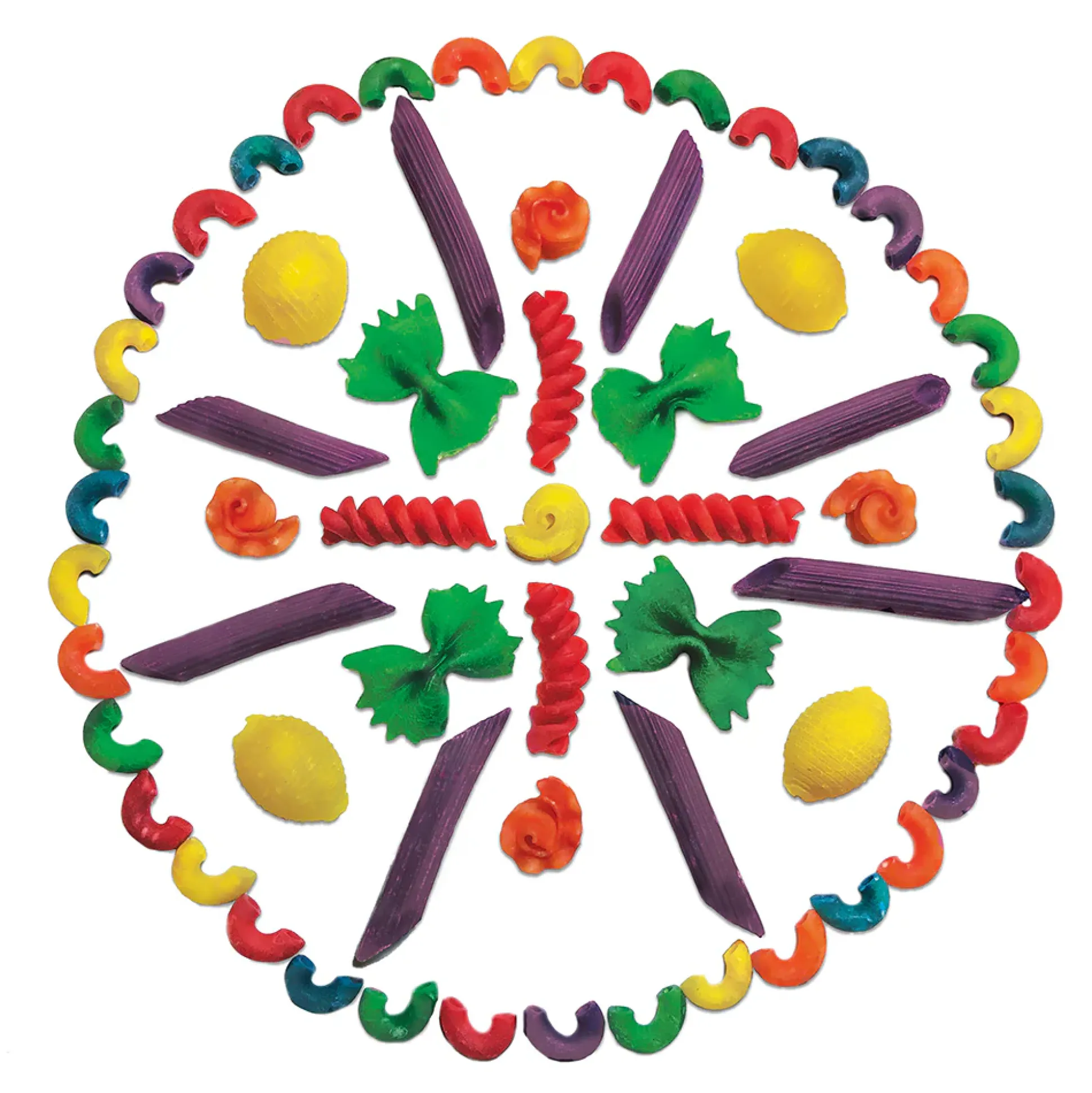 Brightly Colored Macaroni Shapes | 1 lb. Non-Toxic Craft Shapes