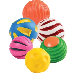 Brightly Colored Toddler Tactile Ball Set | 6 Soft Vinyl Balls for Sensory Exploration
