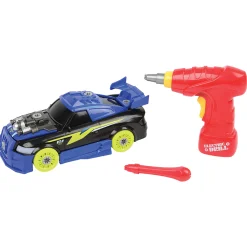 Build and Play Race Car Set with Lights, Sounds, and Power Screwdriver | 26-Piece Toy
