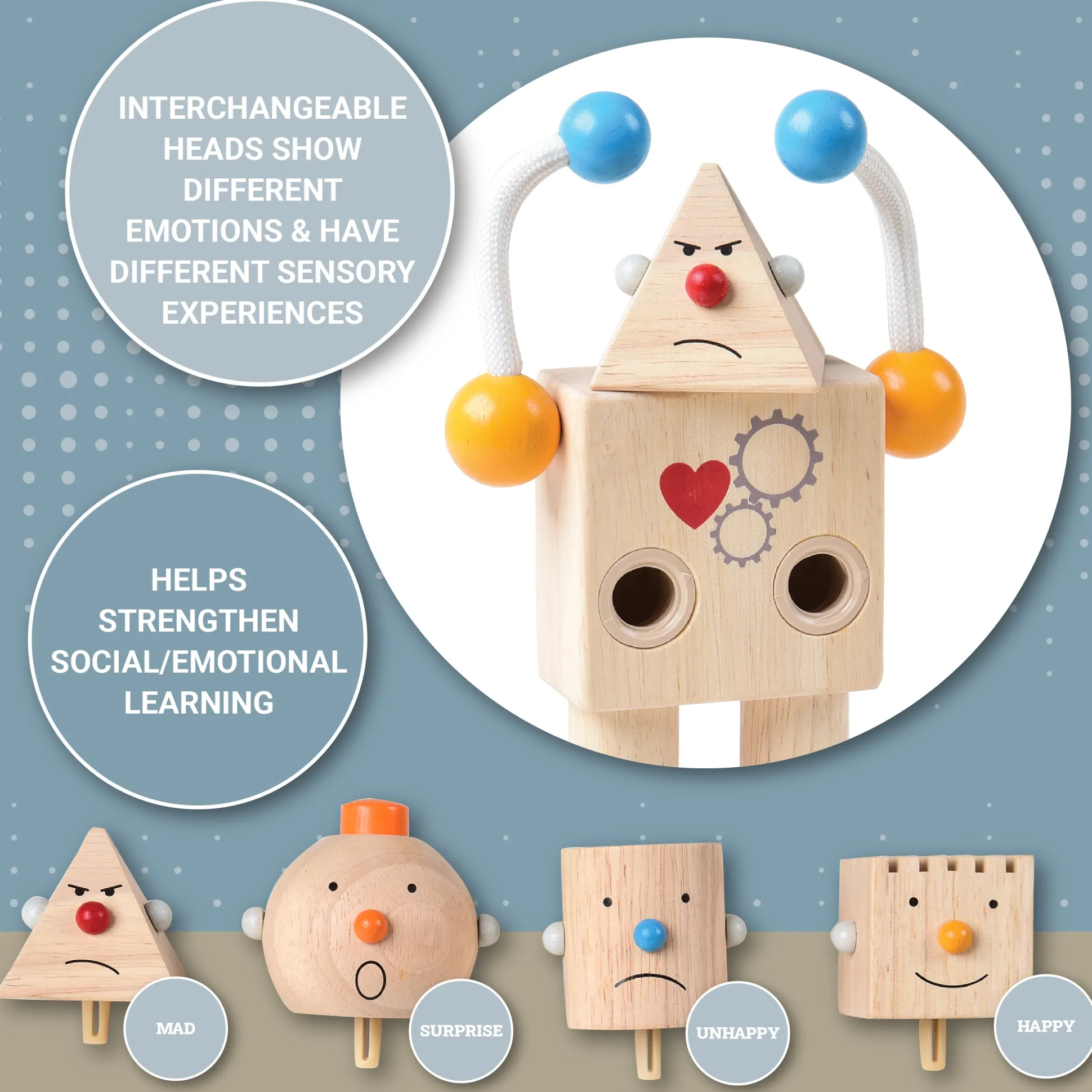 Build-A-Robot Emotion Learning Toy | Sustainable Wooden Toy