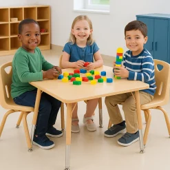 Camel 10" Stacking Chair with Powder-Coated Legs
