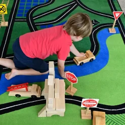 Carpet for Kids® Transportation Rug, 6' x 9' Size - Rectangle