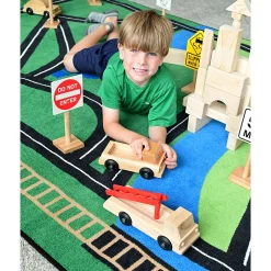 Carpet for Kids® Transportation Rug, 6' x 9' Size - Rectangle