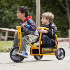 Carry-All School Bus Ride-On | Passenger Cargo Playground Vehicle with Safety Handrail