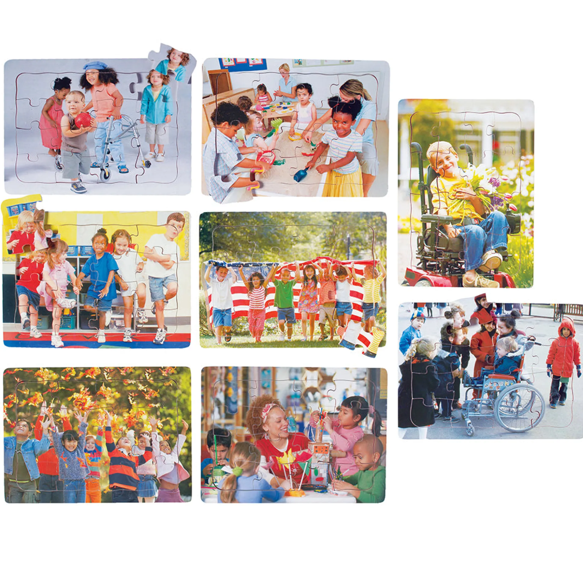 Celebrating Diversity Children Puzzles | Set of 8 Tray Puzzles with Real-Life Photos