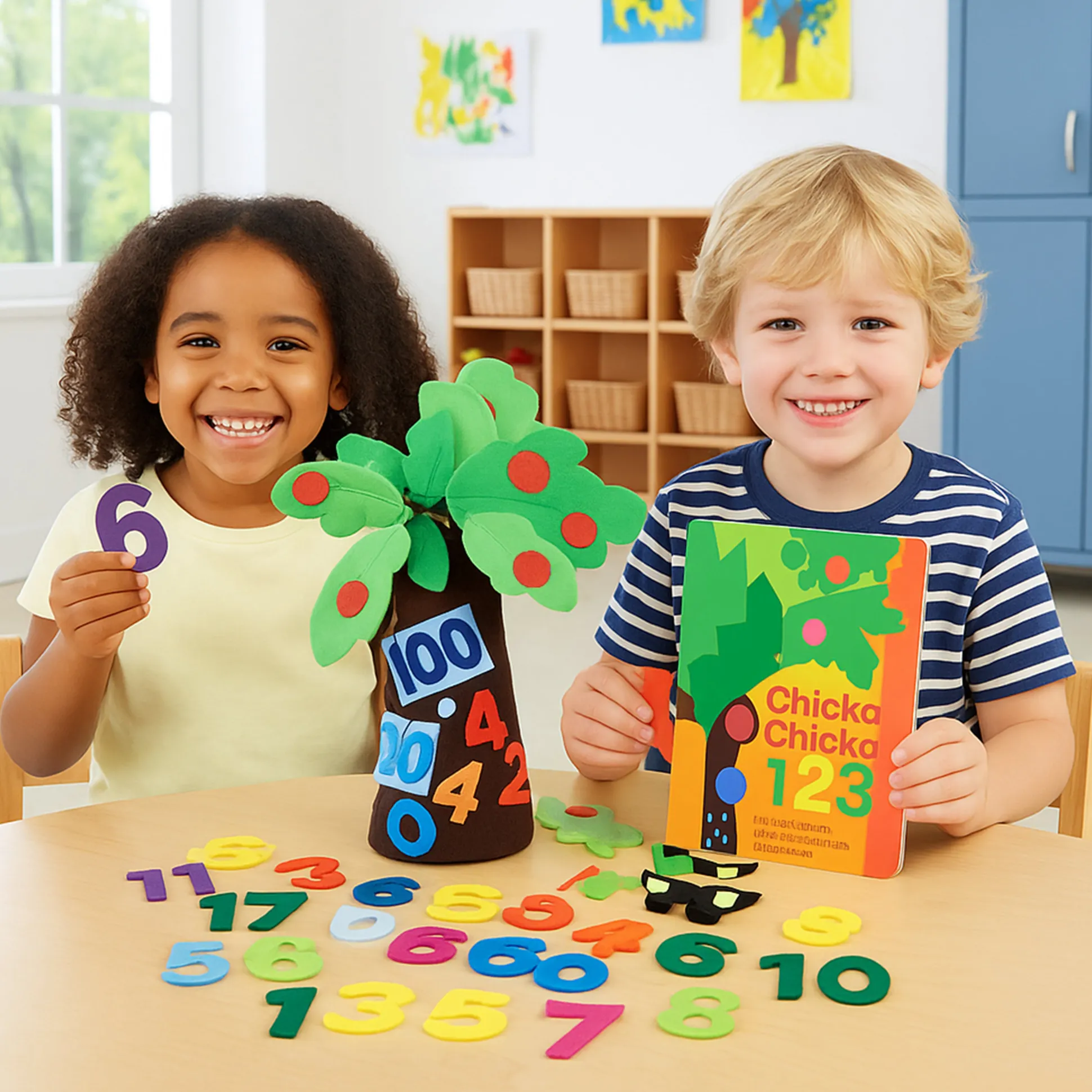 Chicka Chicka 1-2-3 Learning Set | Hardcover Book, 20" Fabric Tree & 30 Numerals*