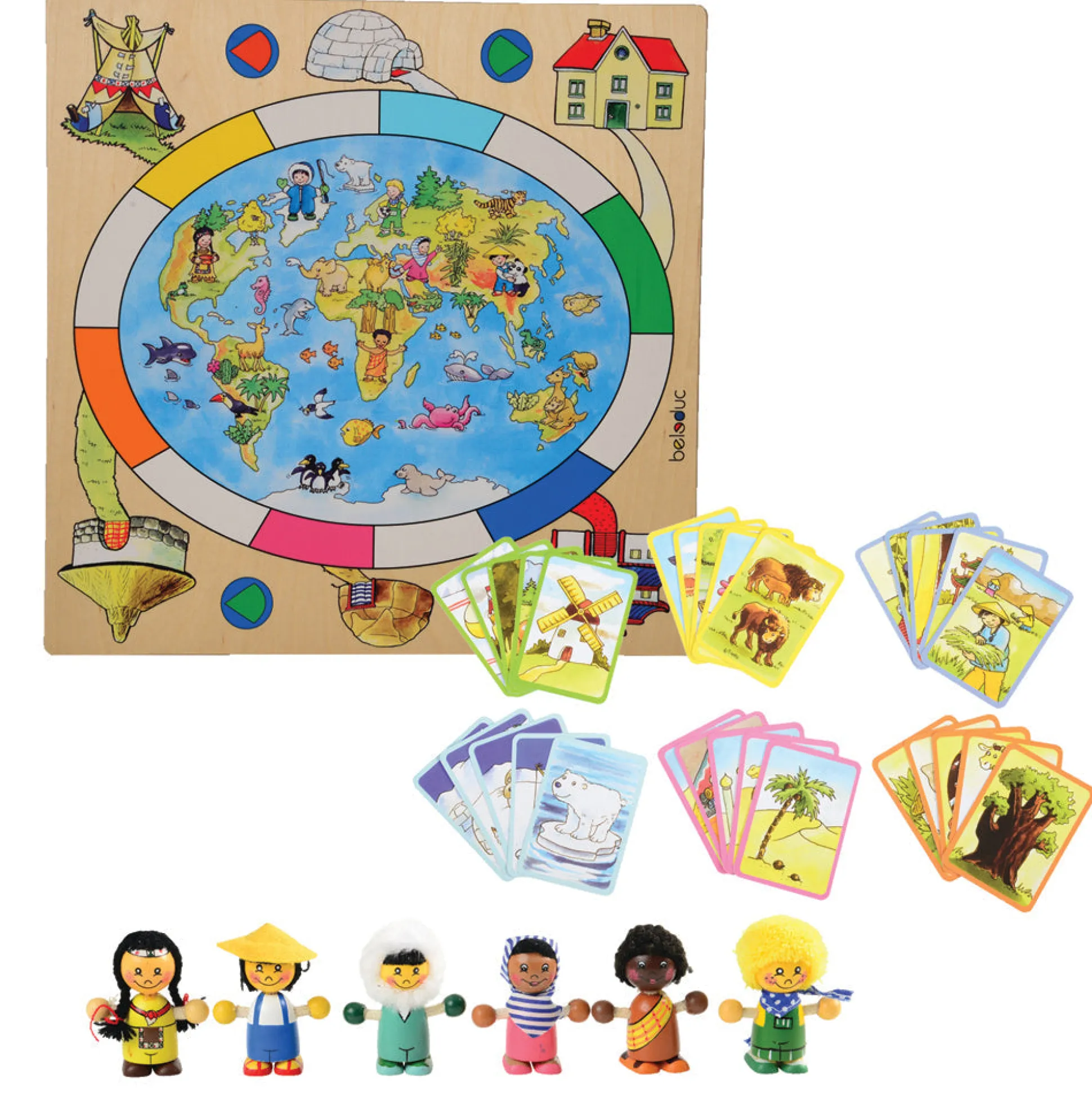 Children of The World Board Game | Explore Global Cultures with 6 Wooden Dolls