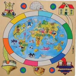 Children of The World Board Game | Explore Global Cultures with 6 Wooden Dolls