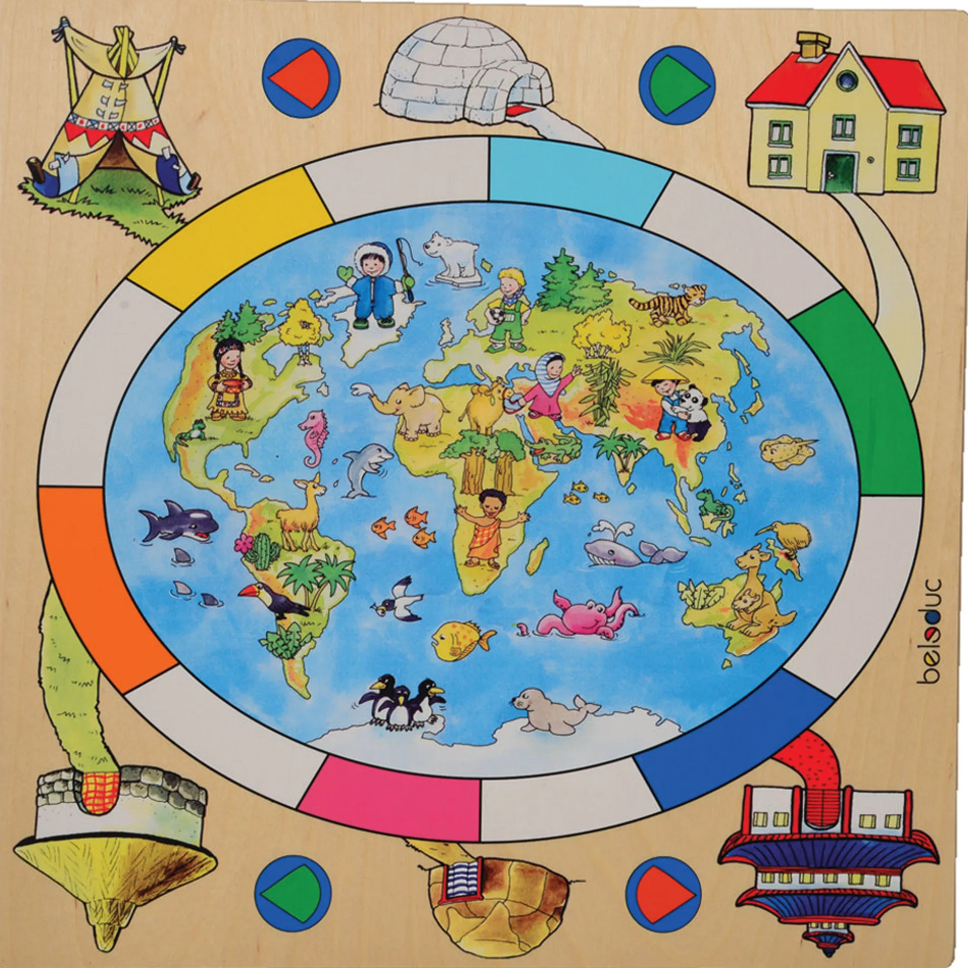 Children of The World Board Game | Explore Global Cultures with 6 Wooden Dolls