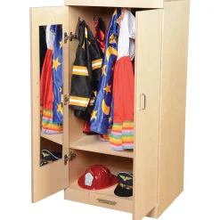 Child-Sized Wooden Dress Up Cupboard with Mirror, Hooks & Storage | Fully Assembled