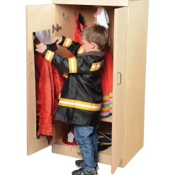 Child-Sized Wooden Dress Up Cupboard with Mirror, Hooks & Storage | Fully Assembled