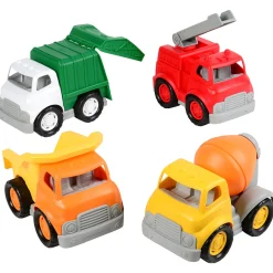 Chunky Community Helpers Vehicle Set | 4-Piece Push & Roll Trucks | Indoor/Outdoor