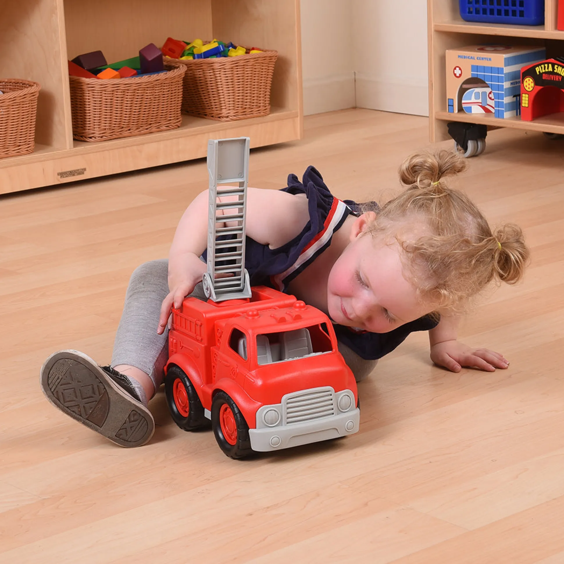 Chunky Community Helpers Vehicle Set | 4-Piece Push & Roll Trucks | Indoor/Outdoor