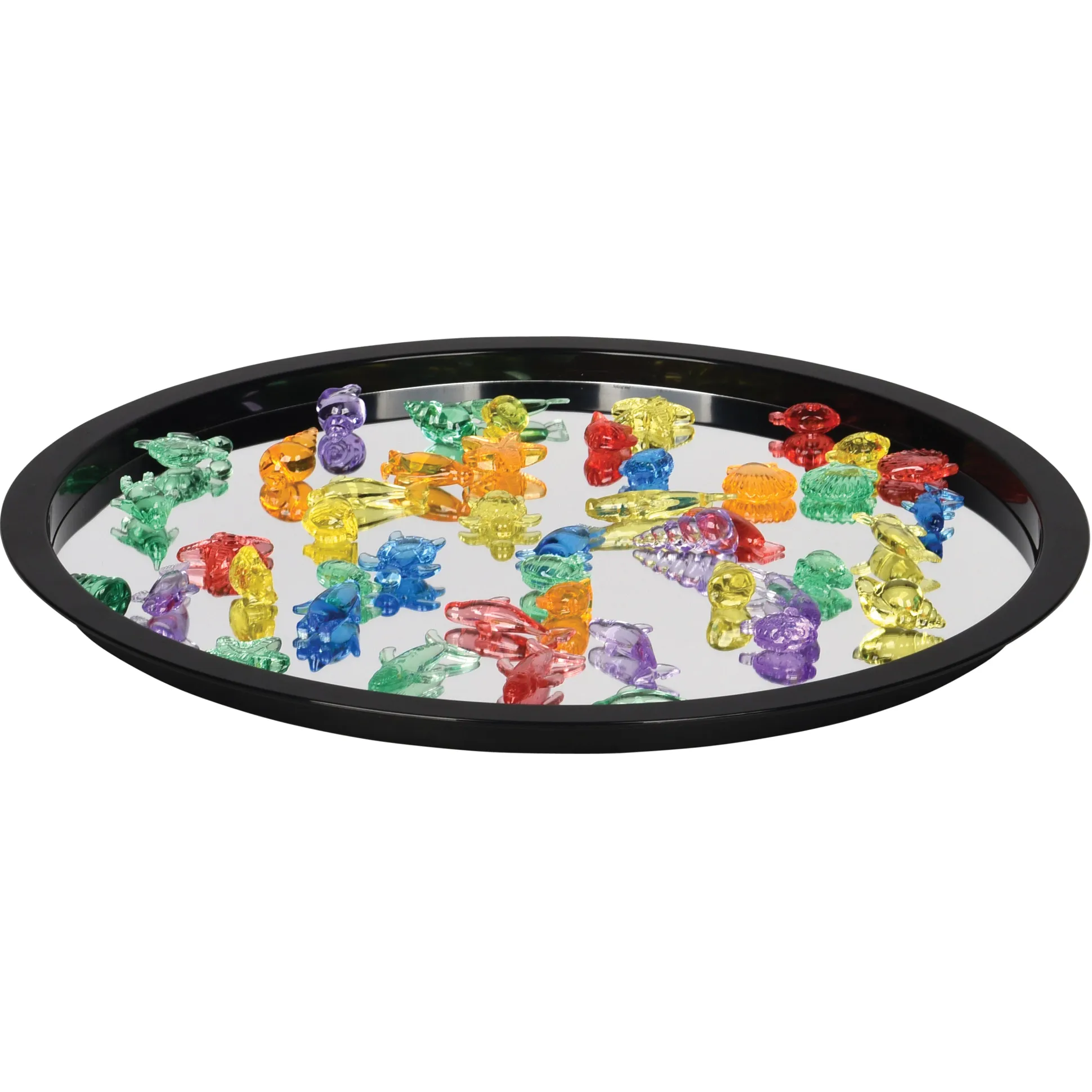 Circle Mirror Tray | 17" Sensory Exploration & Reflection Tray