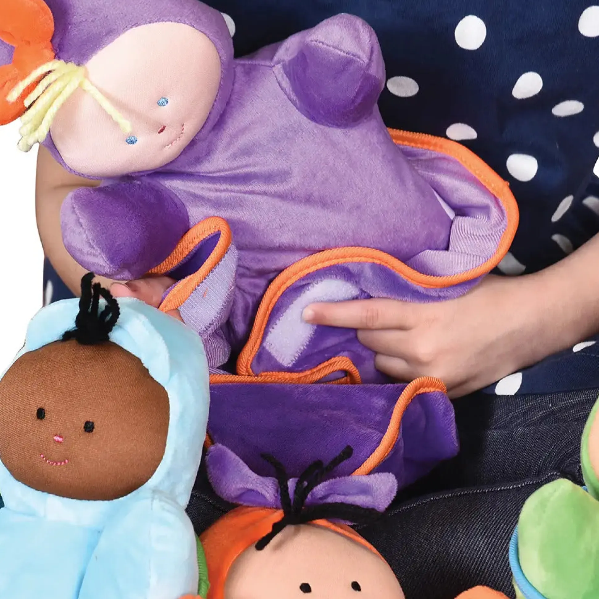 Circle Time Swaddle Babies Set | 4 Super-Soft Baby Dolls with Matching Pocket Swaddle Blankets