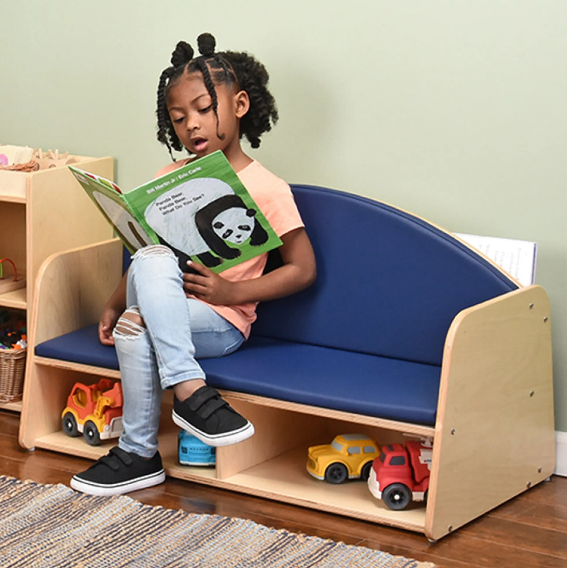 Classic Classroom Couch with Storage | Child-Sized & Durable