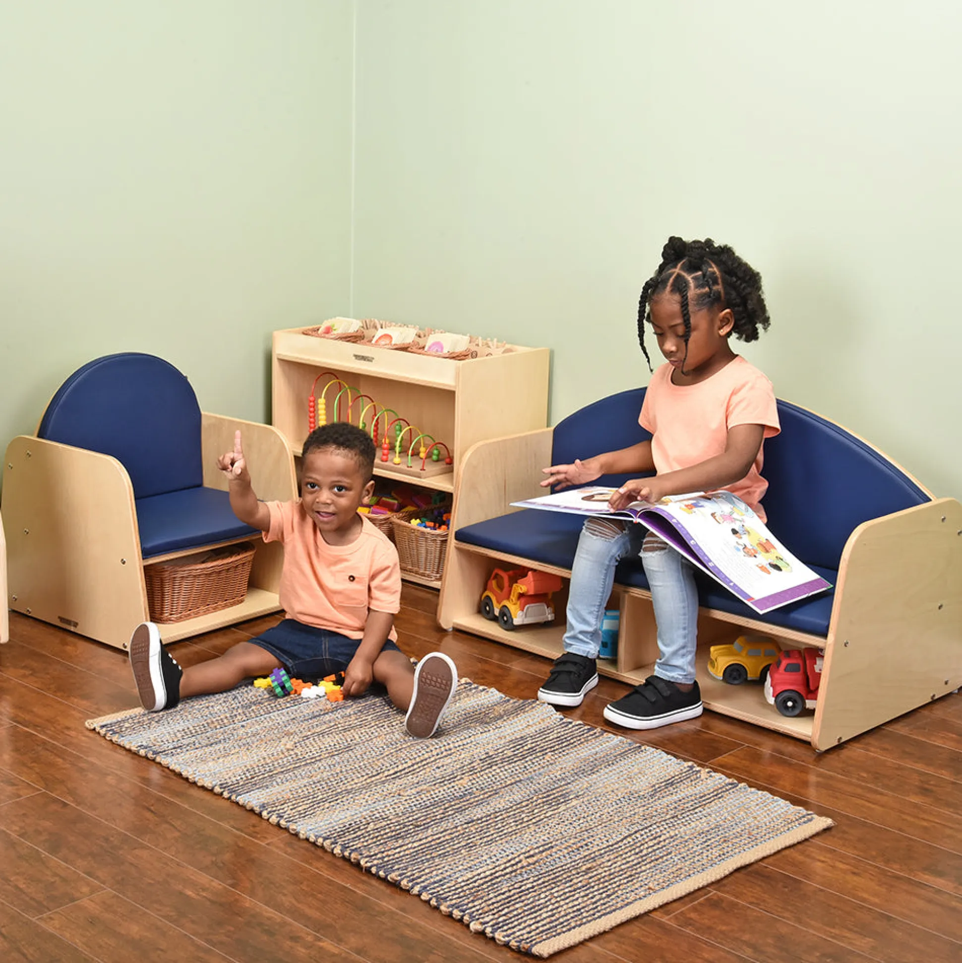 Classic Classroom Couch with Storage | Child-Sized & Durable