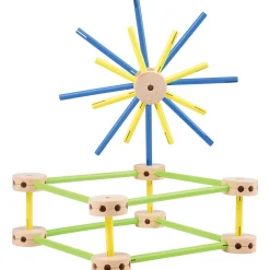 Classic Wood Builder 208-Piece STEM Construction Set | Hardwood Rods & Connectors for Creative Building Play